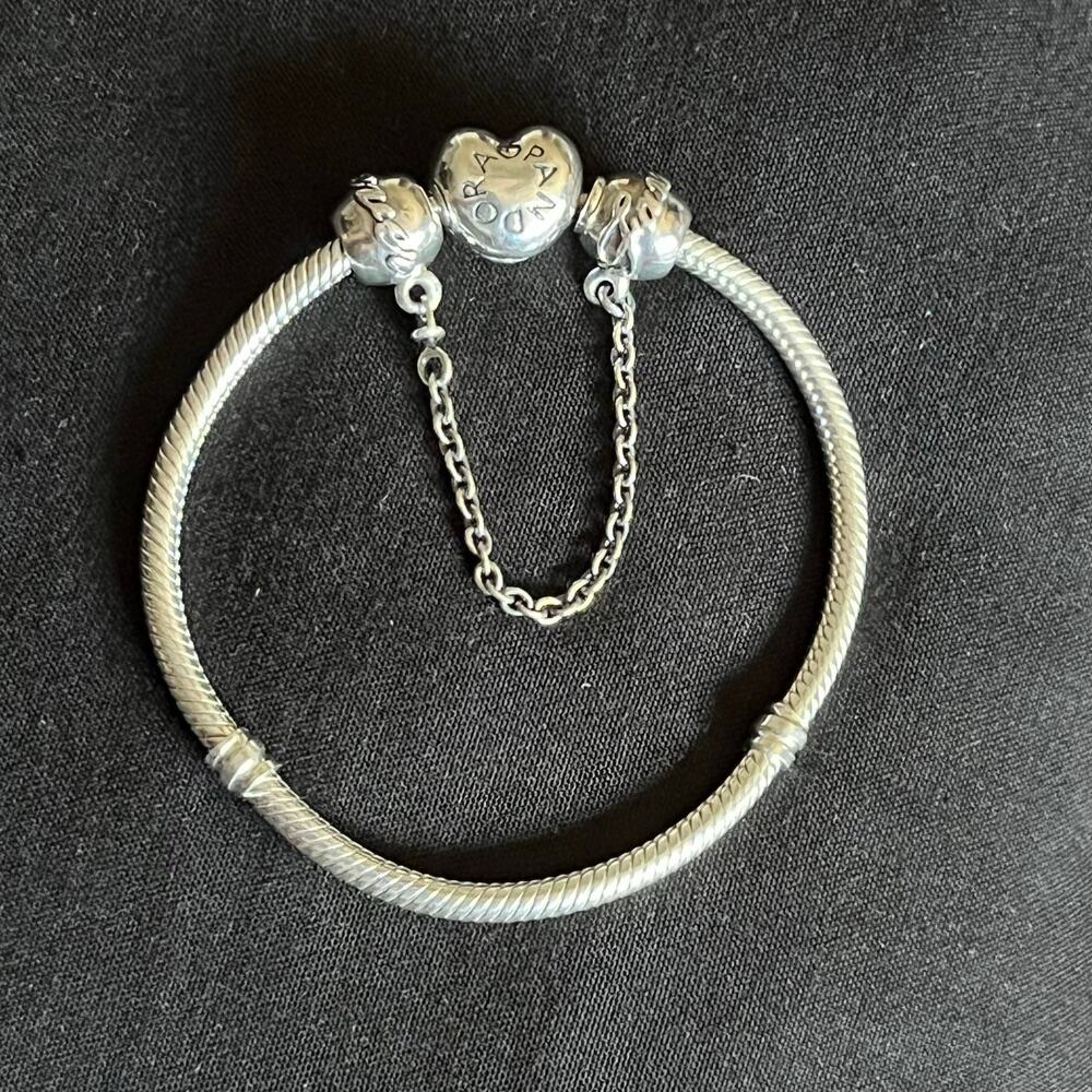 Pandora S925 ALE Sterling Silver Heart Clasp Bracelet 6” 19.15g NIB